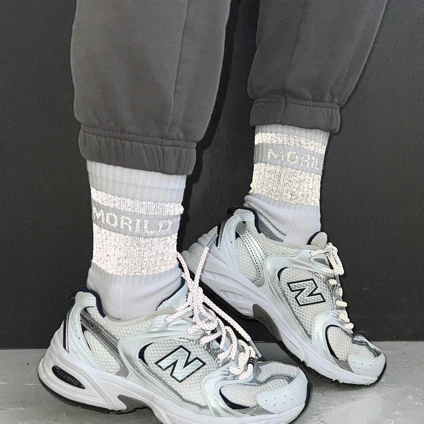 Morild Sokker med refleks, hvit