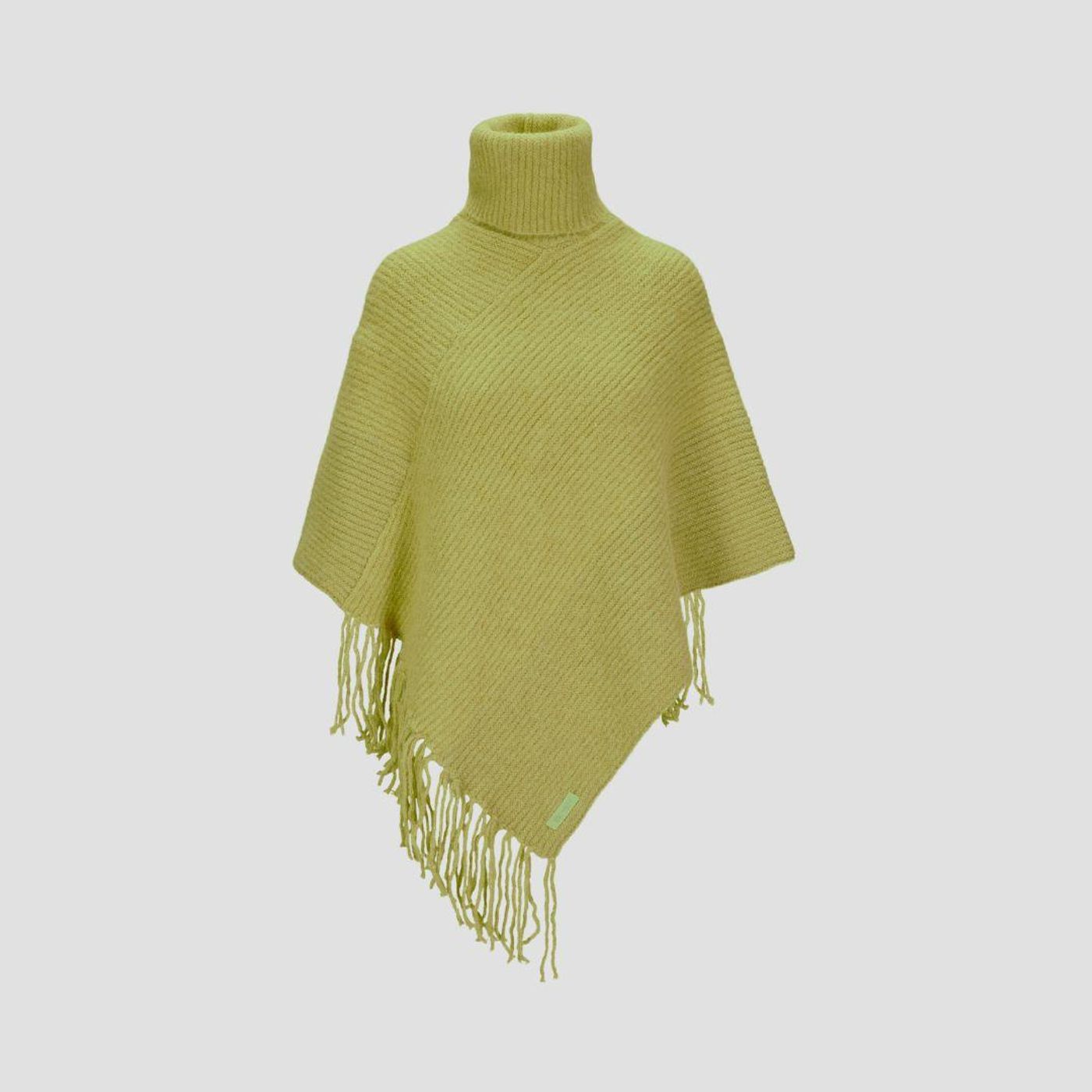 Morild  Fringe Poncho med refleks, eplegrønn