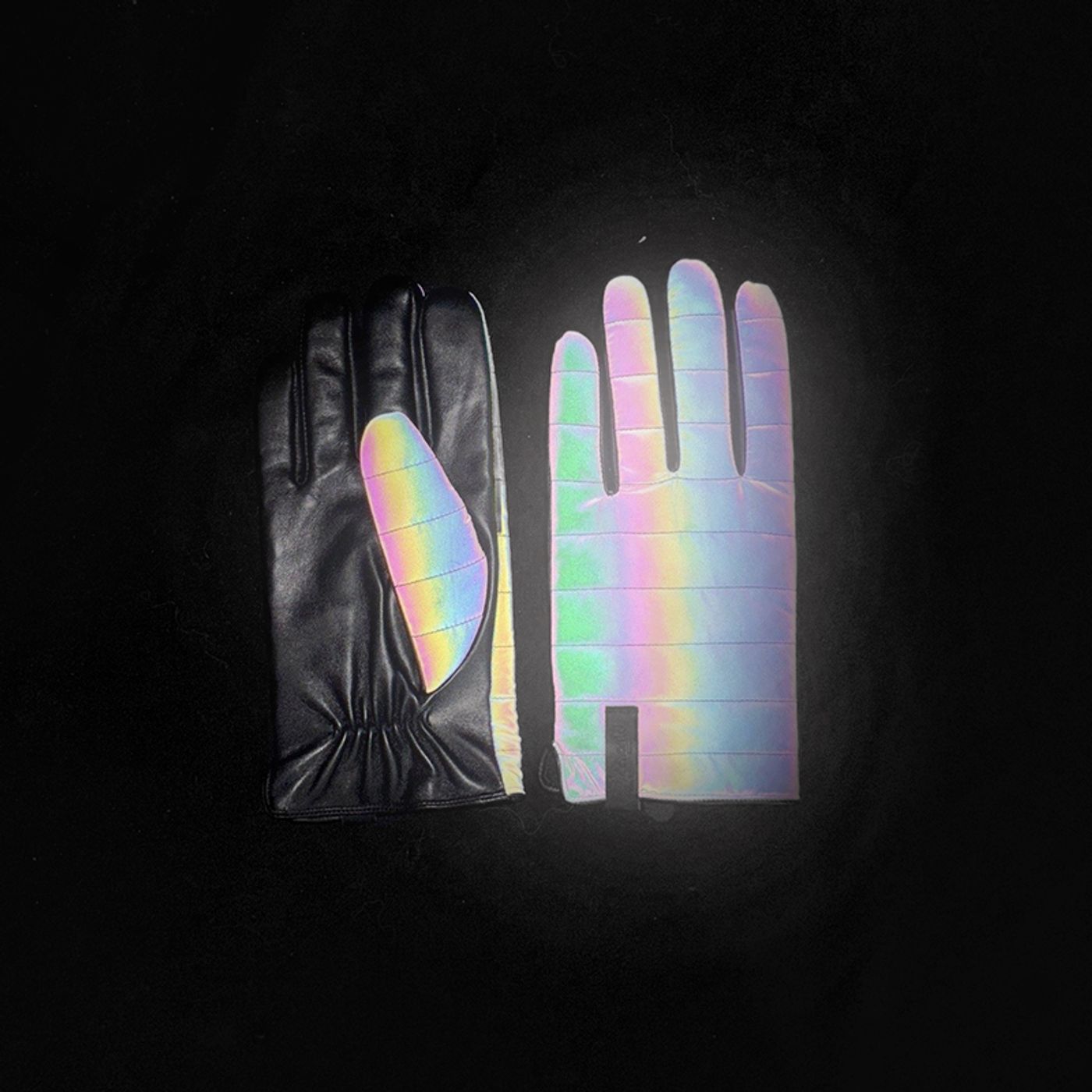 Morild  Quilt skinnhansker med refleks L/XL, sort