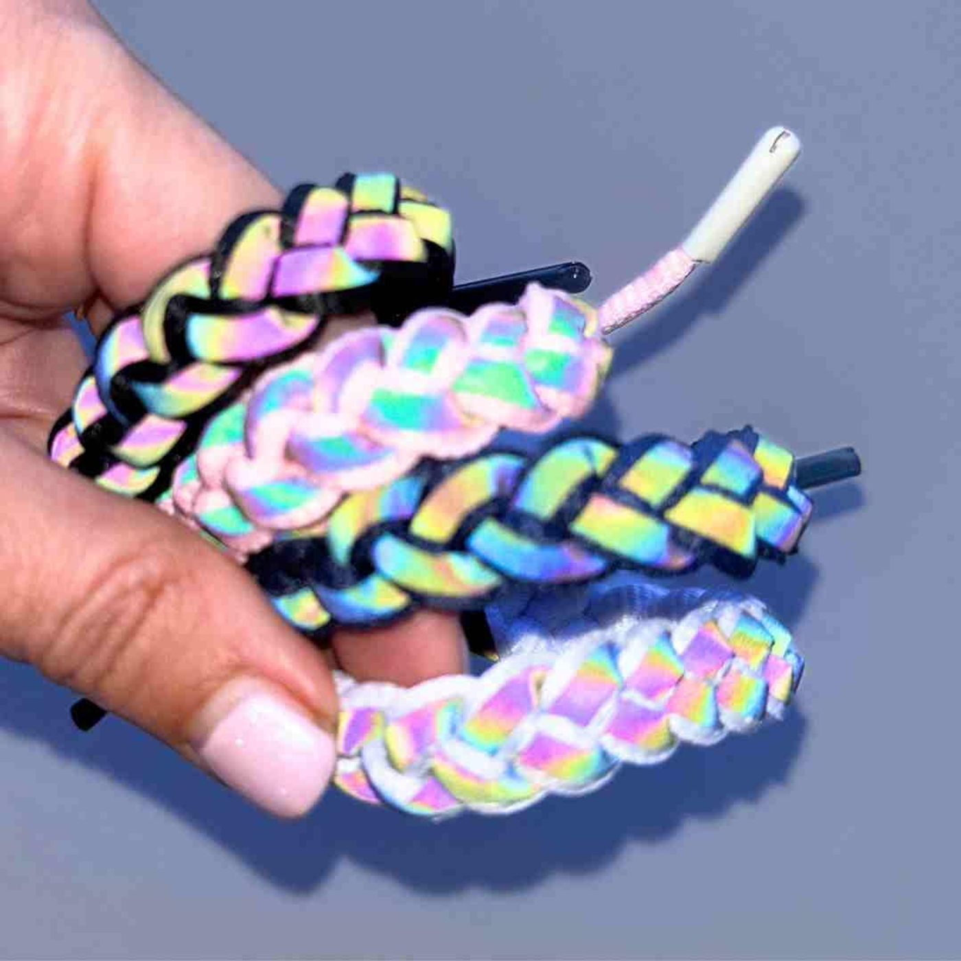 Morild flette armbånd med refleks, blå/sølv