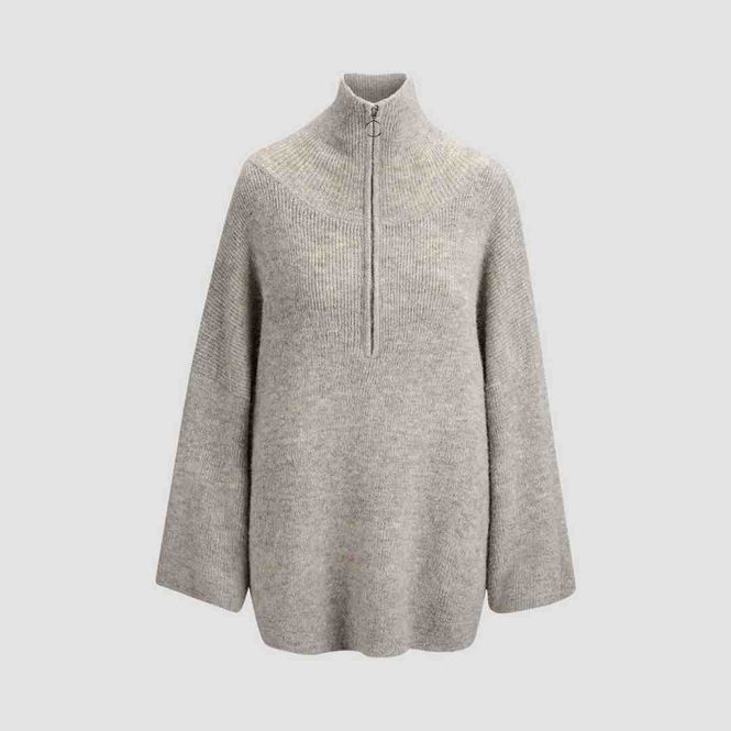 Hovedbilde Morild Mica Zip Knit med refleks, sand