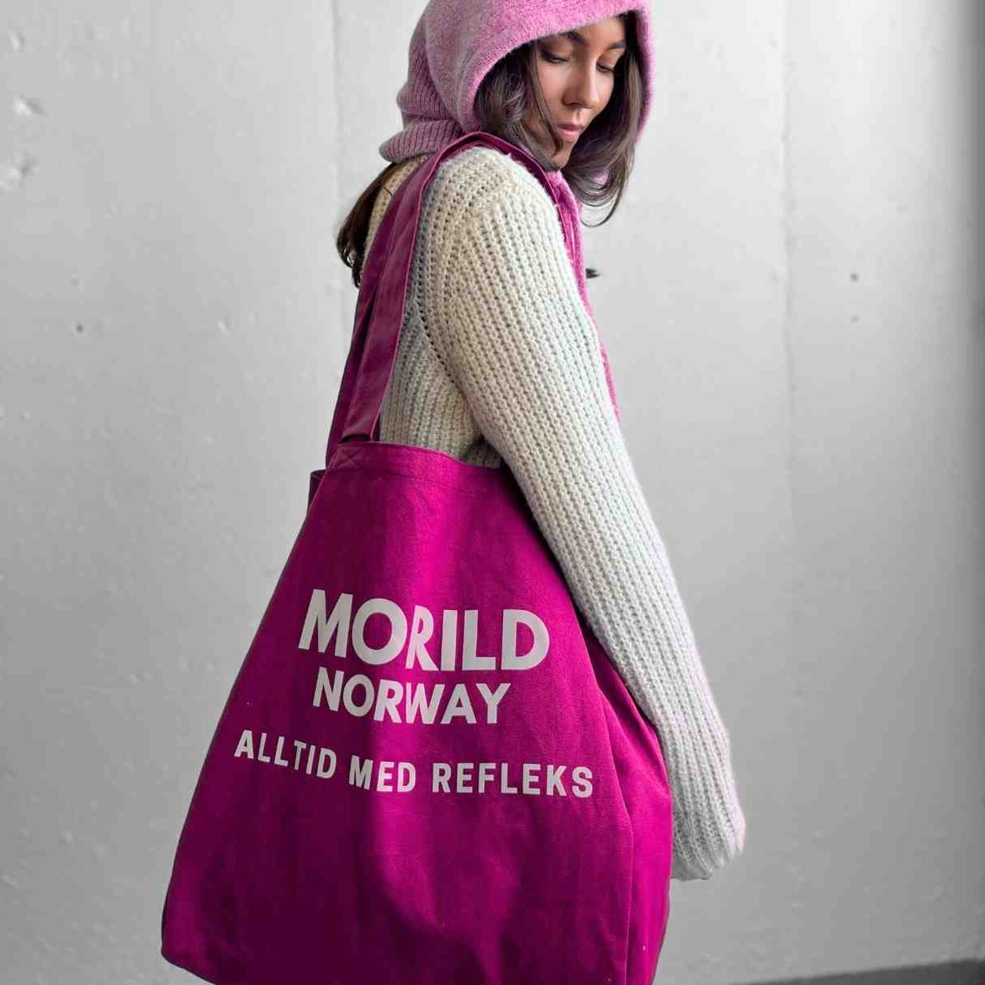 Morild Cotton Shopper med refleks, lilla
