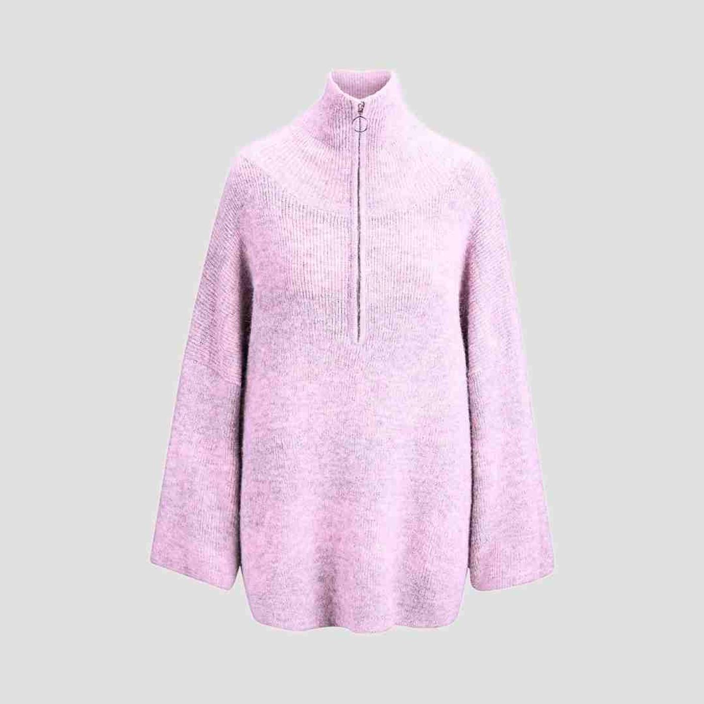 Morild Mica Zip Knit med refleks, pale pink