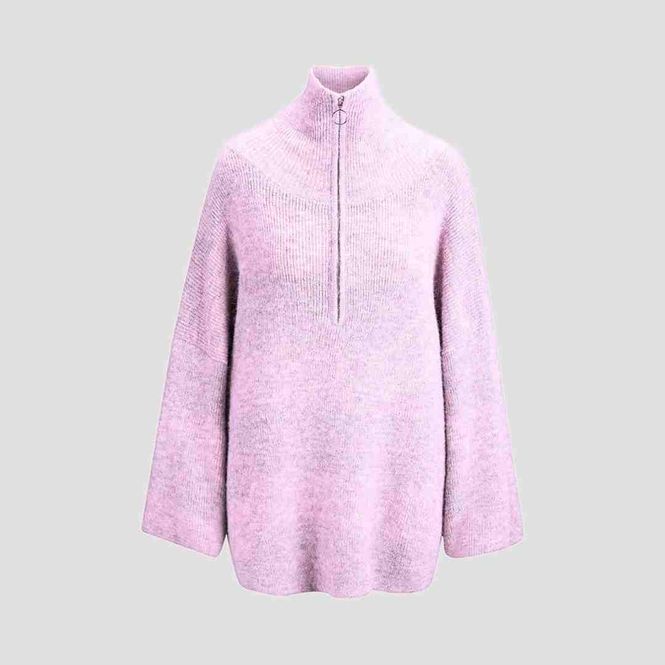 Hovedbilde Morild Mica Zip Knit med refleks, pale pink