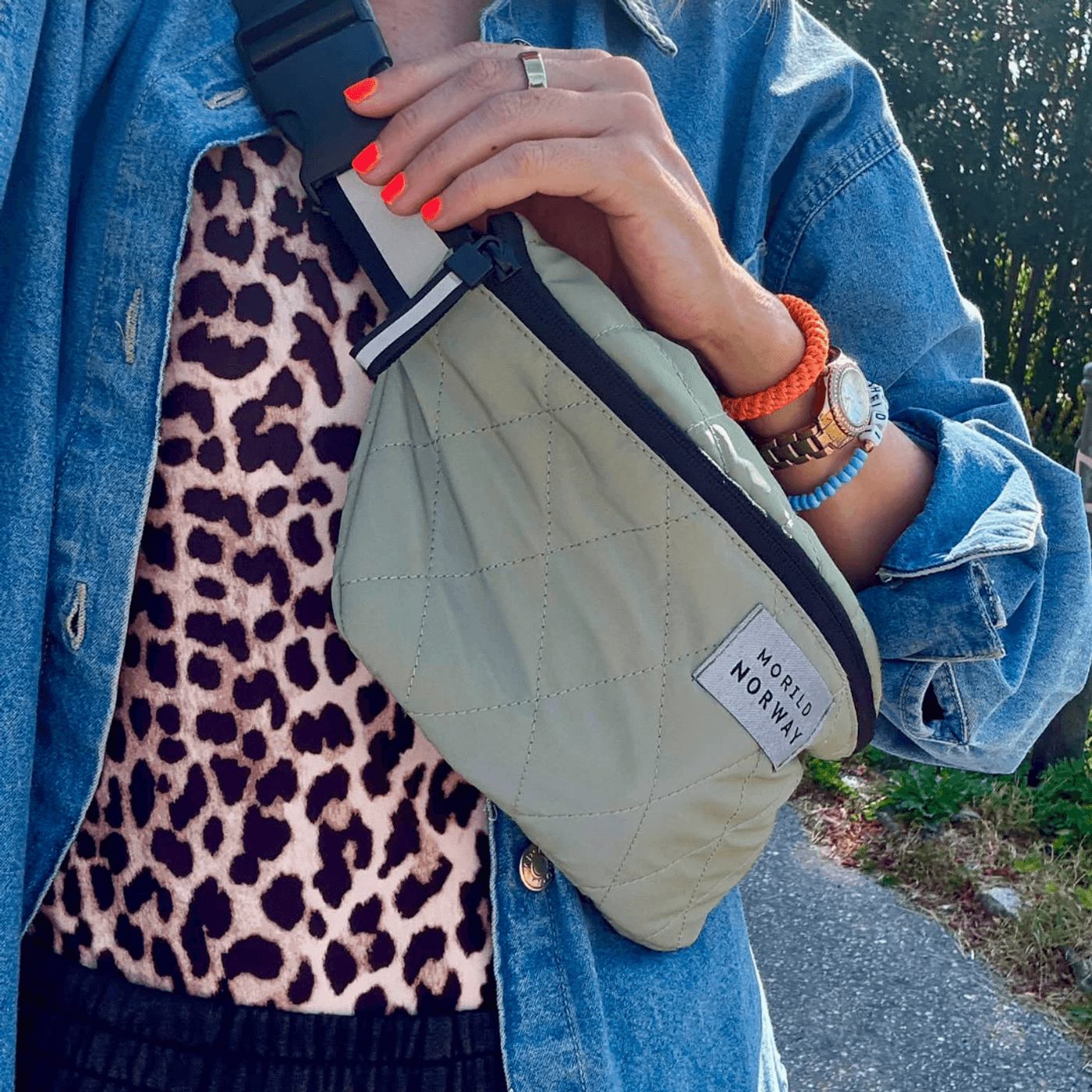 Morild Cross Over Bag med refleks, oliven