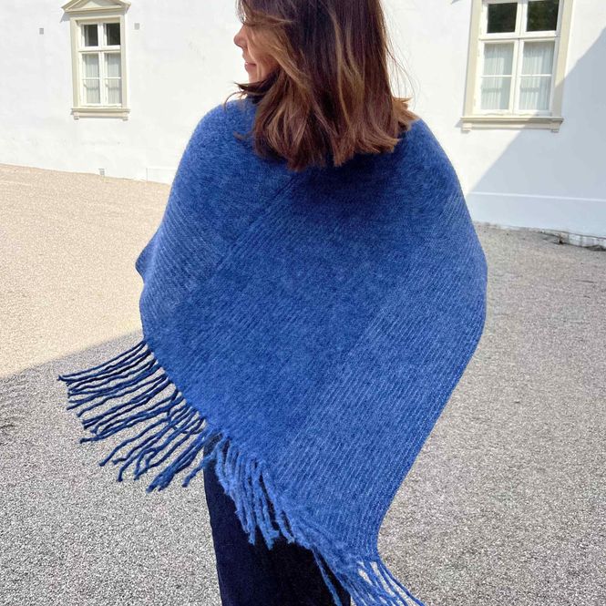 Hovedbilde Morild  Fringe Poncho med refleks, klassisk blå