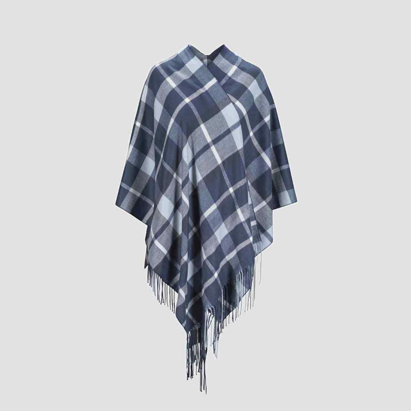 Morild Ava Ashley poncho med refleks, blå skrumring 