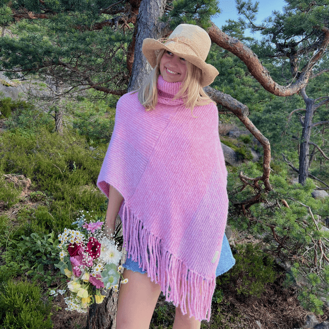 Hovedbilde Morild  Fringe Poncho med refleks, pale pink