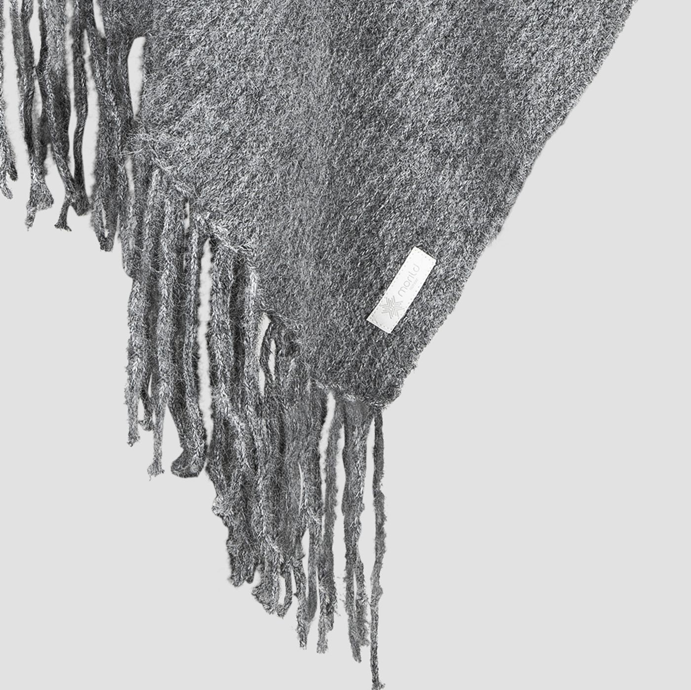 Morild Fringe Poncho med refleks, antrasitt