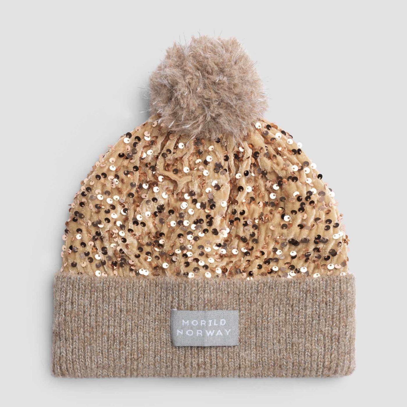 Morild Glitter lue med refleks, sand