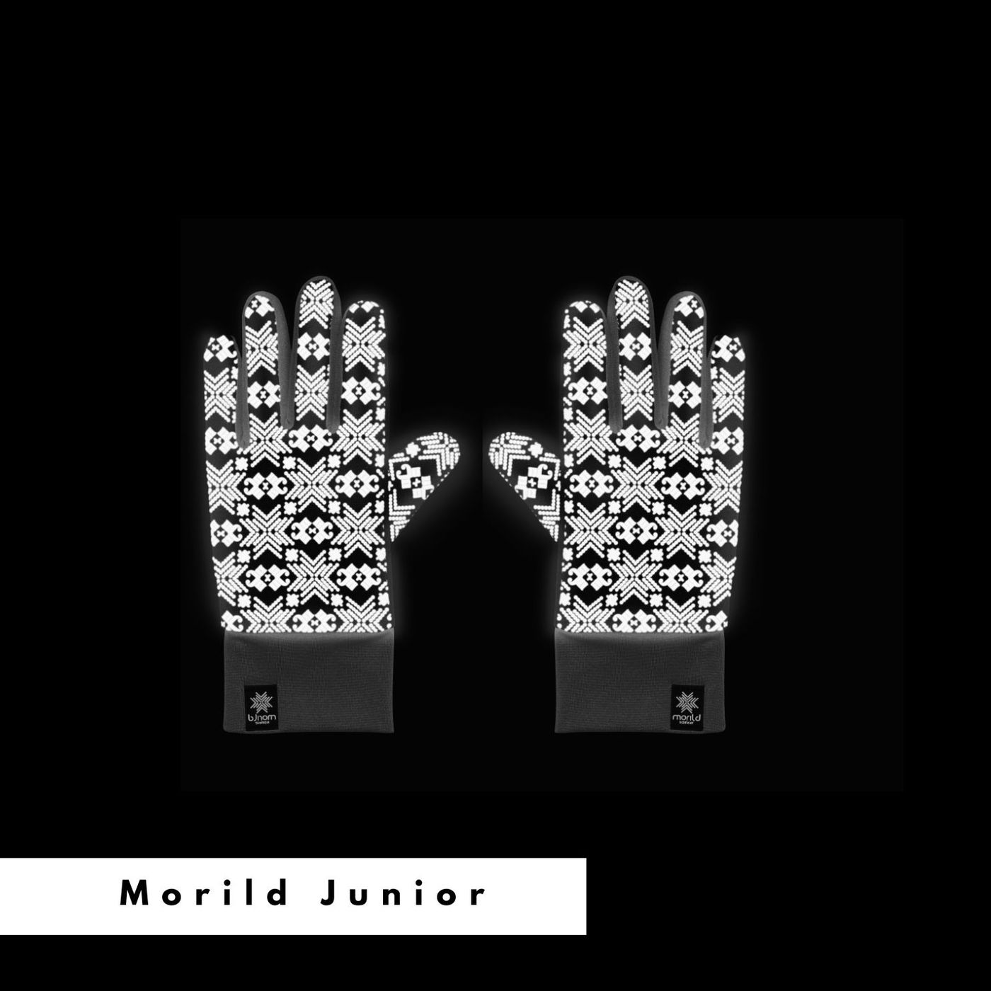Morild Glitre Junior hansker med refleks, sort
