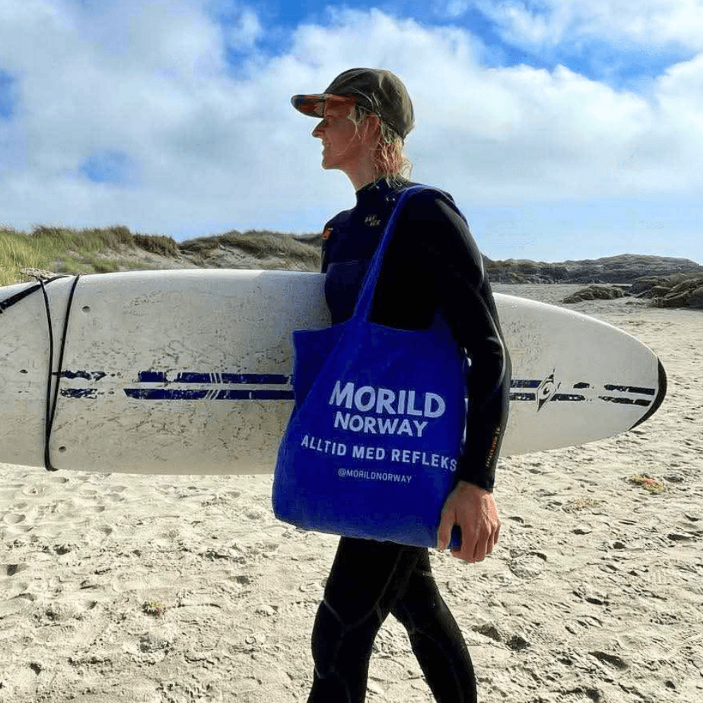 Morild Maren Cotton Shopper med refleks, blå