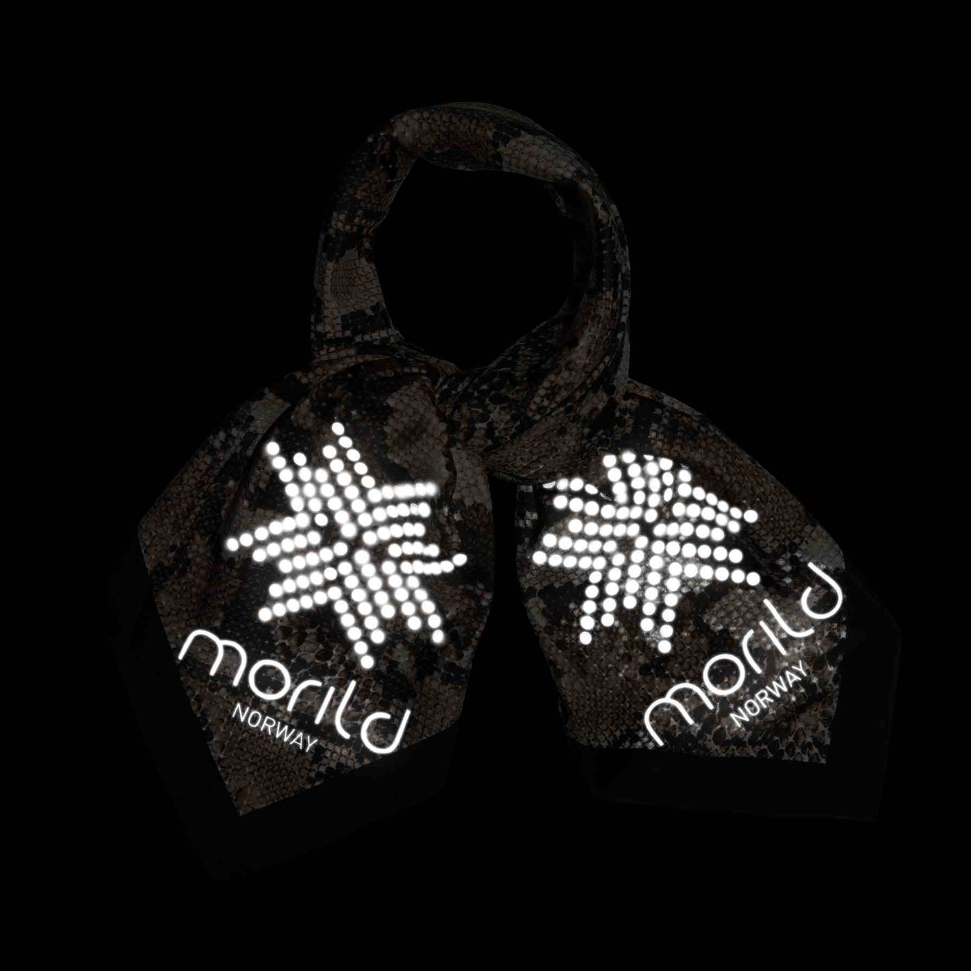 Morild Classic Satin skjerf med refleks, sort/sand