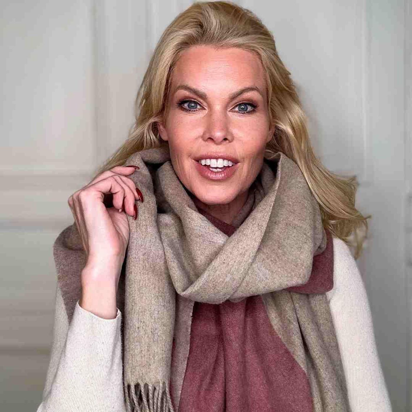 Morild Faun Dus ullskjerf med refleks, rosa/sand