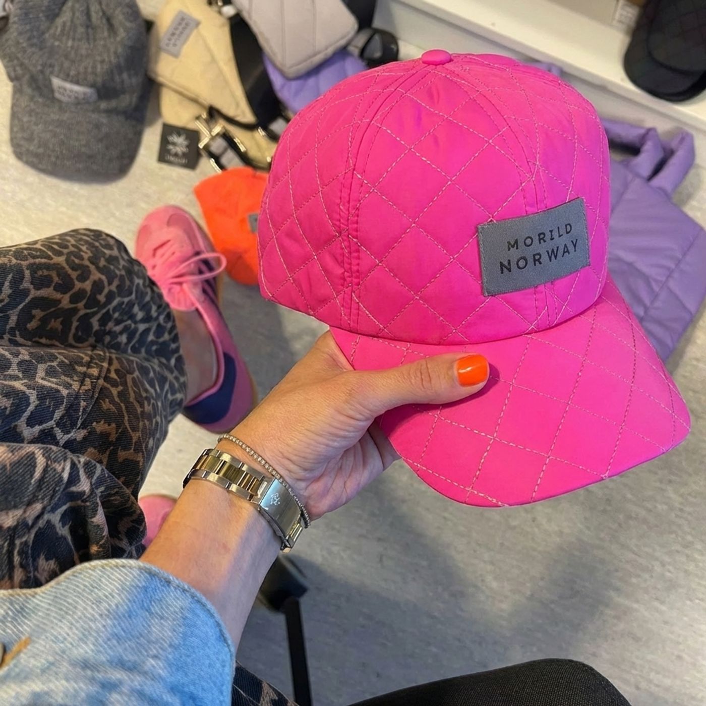 Morild Quilted Caps med refleks, rosa