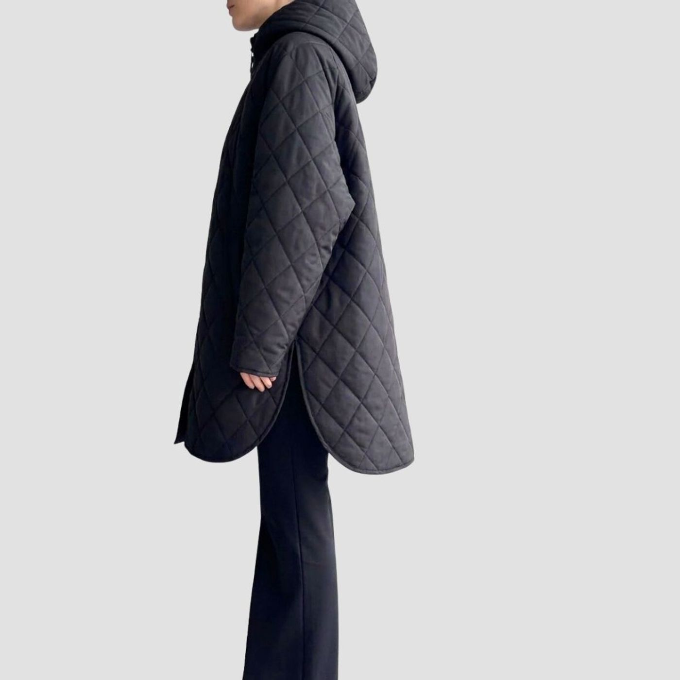 Morild Bli Sett Quilt Padded Poncho med refleks, sort