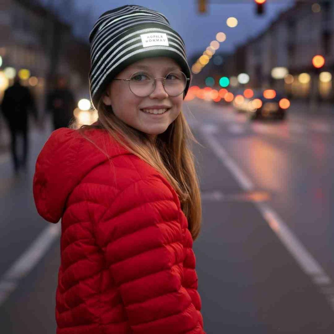 Morild Refleks stripe lue med refleks, sort
