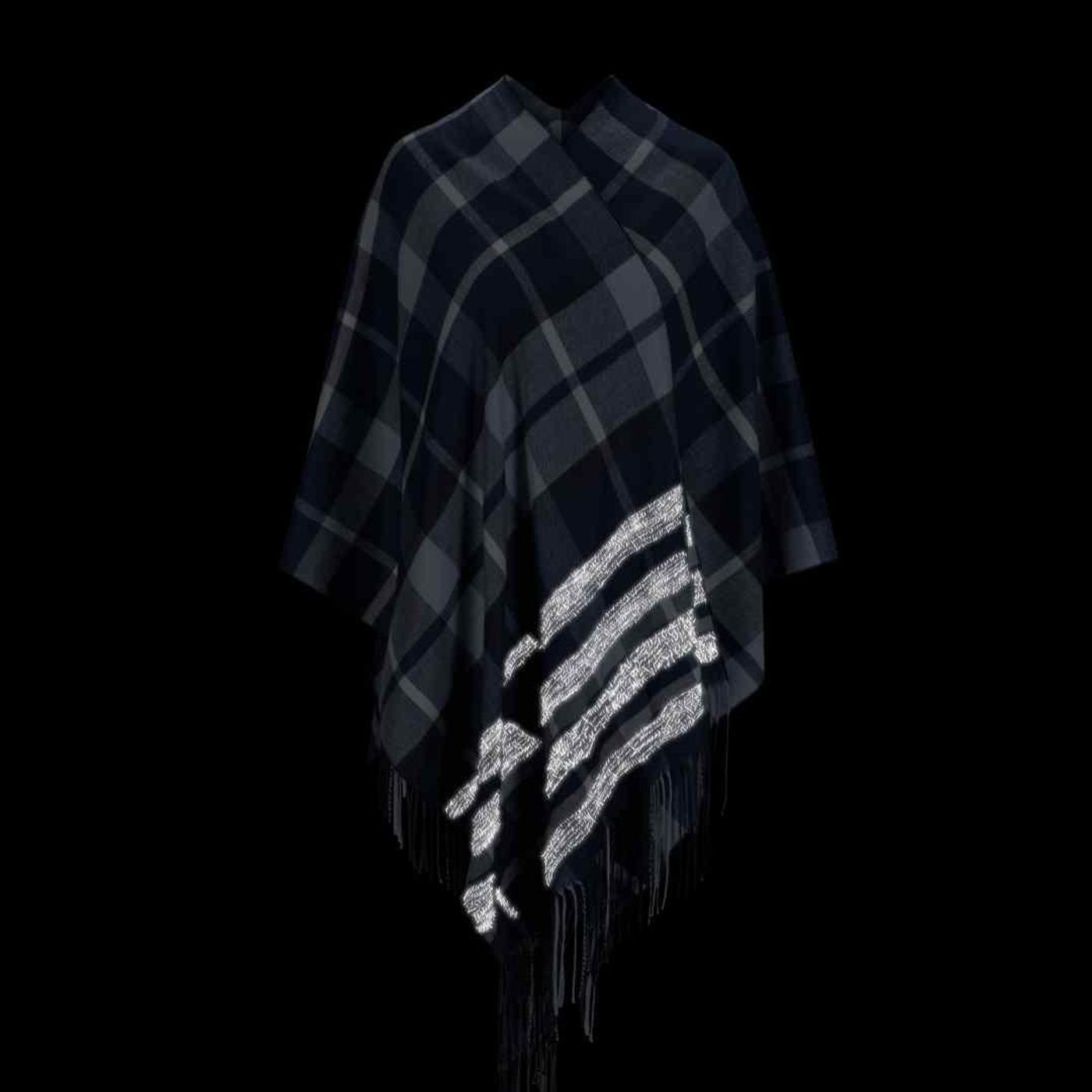 Morild Ava Ashley poncho med refleks, blå skrumring 